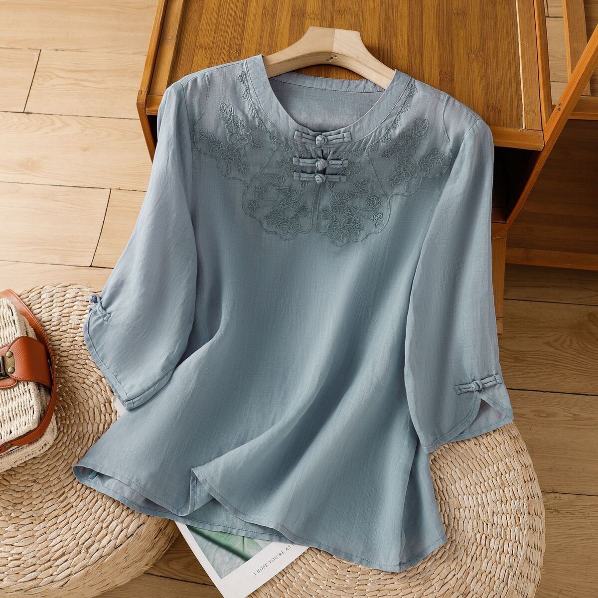 เสื้อเชิ้ตแขนกุดผ้าฝ้ายลินินปุ - Shirt Camp Collar บทวิจารณ์และราคา