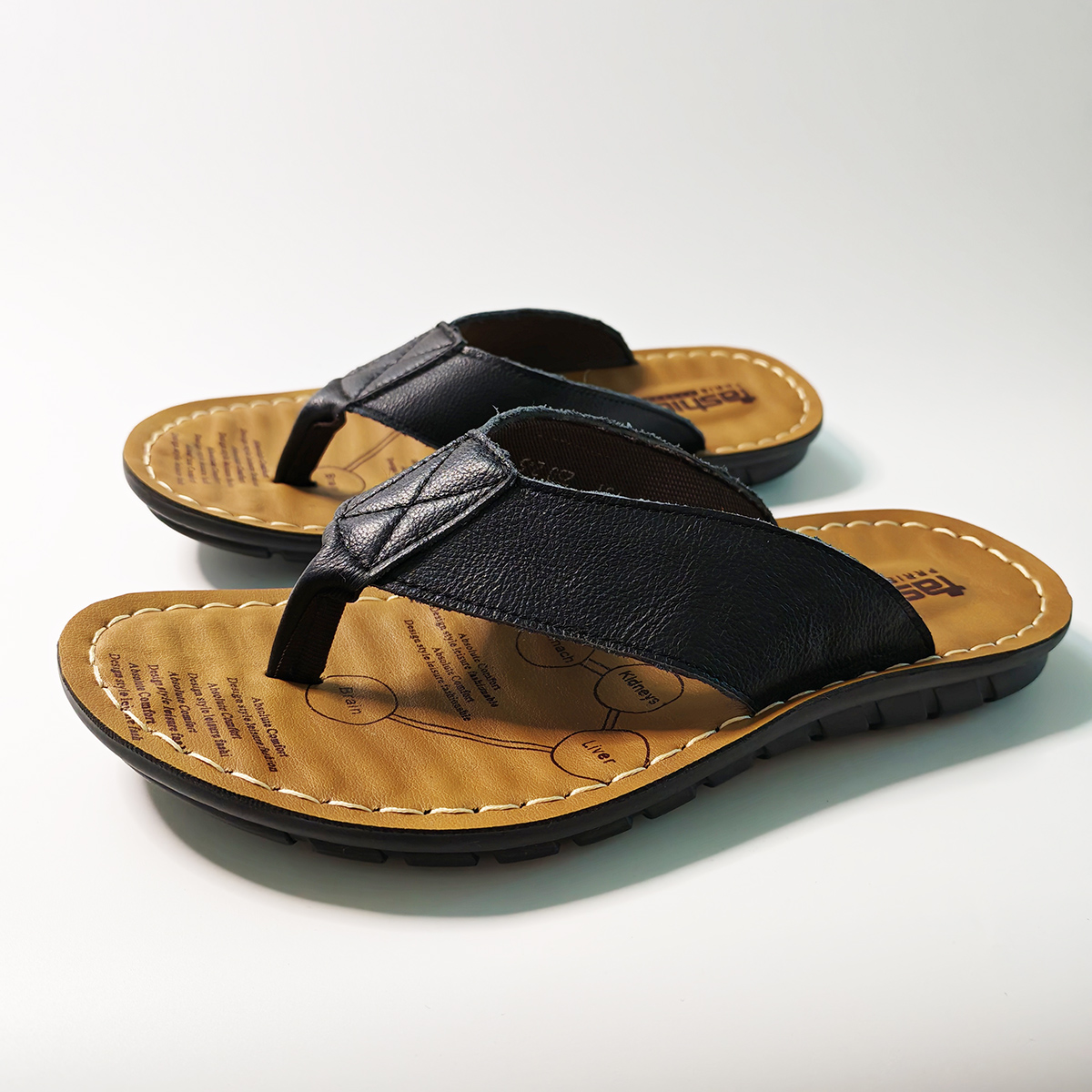 รองเท้าฤดูร้อนผู้ชายรองเท้าแตะ - Flip Flop Leather Men บทวิจารณ์และราคา