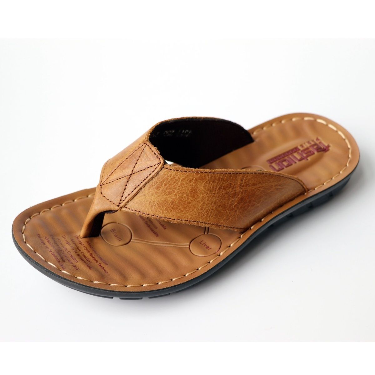 รองเท้าฤดูร้อนผู้ชายรองเท้าแตะ - Flip Flop Leather Men บทวิจารณ์และราคา