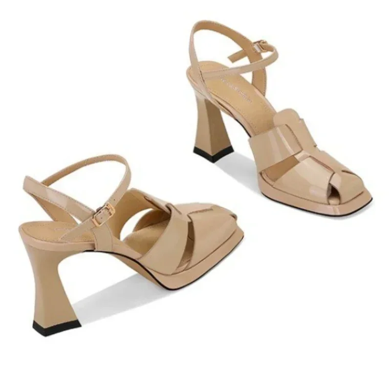 รองเท้าส้นสูงแบบรัดส้นผู้หญิง  - Casual Sandal Leather บทวิจารณ์และราคา