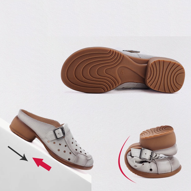 รองเท้าส้นเตี้ยหนังวัวแบบใหม่ส - Casual Sandal Leather บทวิจารณ์และราคา