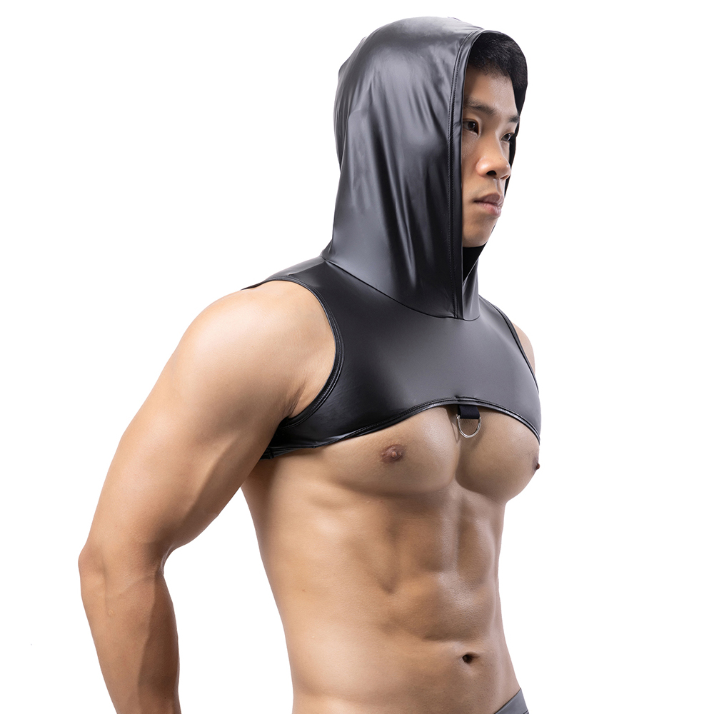 ผู้ชายหนัง Faux Hooded Fitness - Tank Top Muscle บทวิจารณ์และราคา