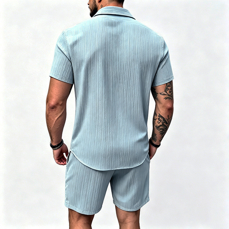 ชุดเซ็ต 2 ชิ้น เสื้อเชิ้ตแขนสั - Shirt Camp Collar บทวิจารณ์และราคา