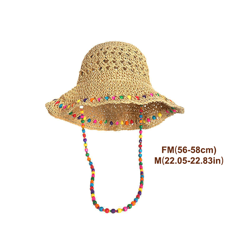 หมวกสานปีกกว้างทรงเรโทรอเนกประ - Bucket Hat Straw บทวิจารณ์และราคา