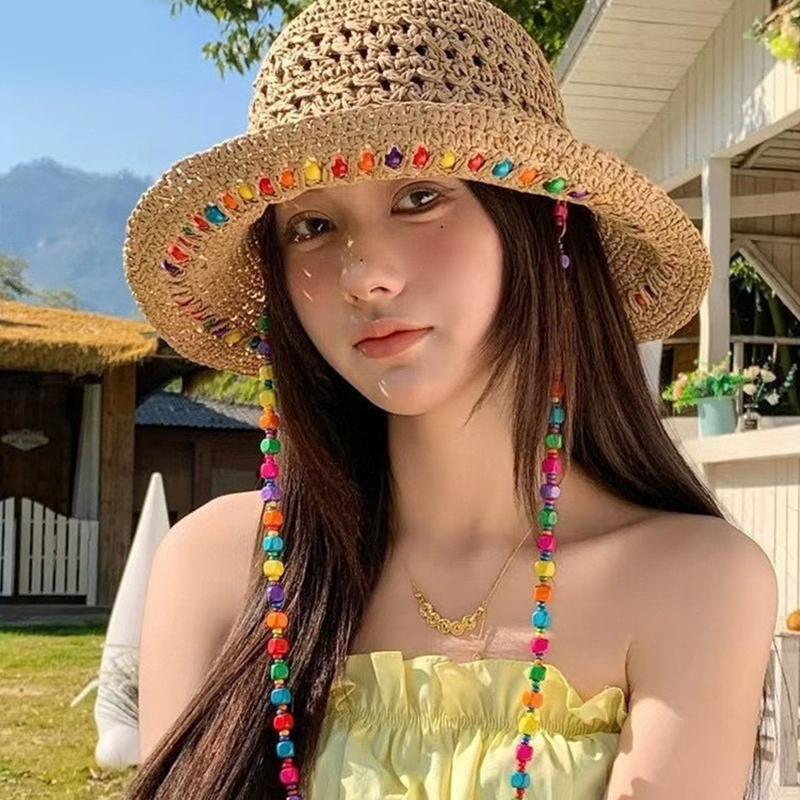 หมวกสานปีกกว้างทรงเรโทรอเนกประ - Bucket Hat Straw บทวิจารณ์และราคา