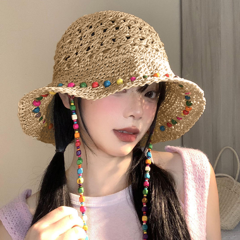 หมวกสานปีกกว้างทรงเรโทรอเนกประ - Bucket Hat Straw บทวิจารณ์และราคา