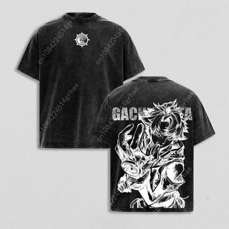 เสื้อยืดลายอนิเมะวินเทจ Gachia - Tee Graphic Print บทวิจารณ์และราคา