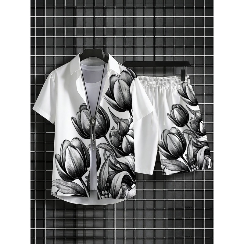 ชุดเสื้อเชิ้ตและกางเกงขาสั้นลา - Resort Shirt Floral บทวิจารณ์และราคา