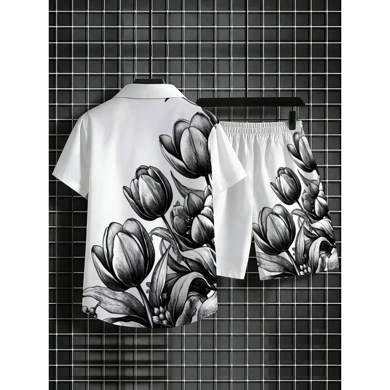 ชุดเสื้อเชิ้ตและกางเกงขาสั้นลา - Resort Shirt Floral บทวิจารณ์และราคา