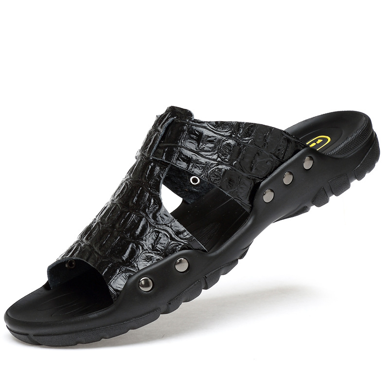 รองเท้าแตะหนังผู้ชายรองเท้าแตะ - Flip Flop Leather Men บทวิจารณ์และราคา