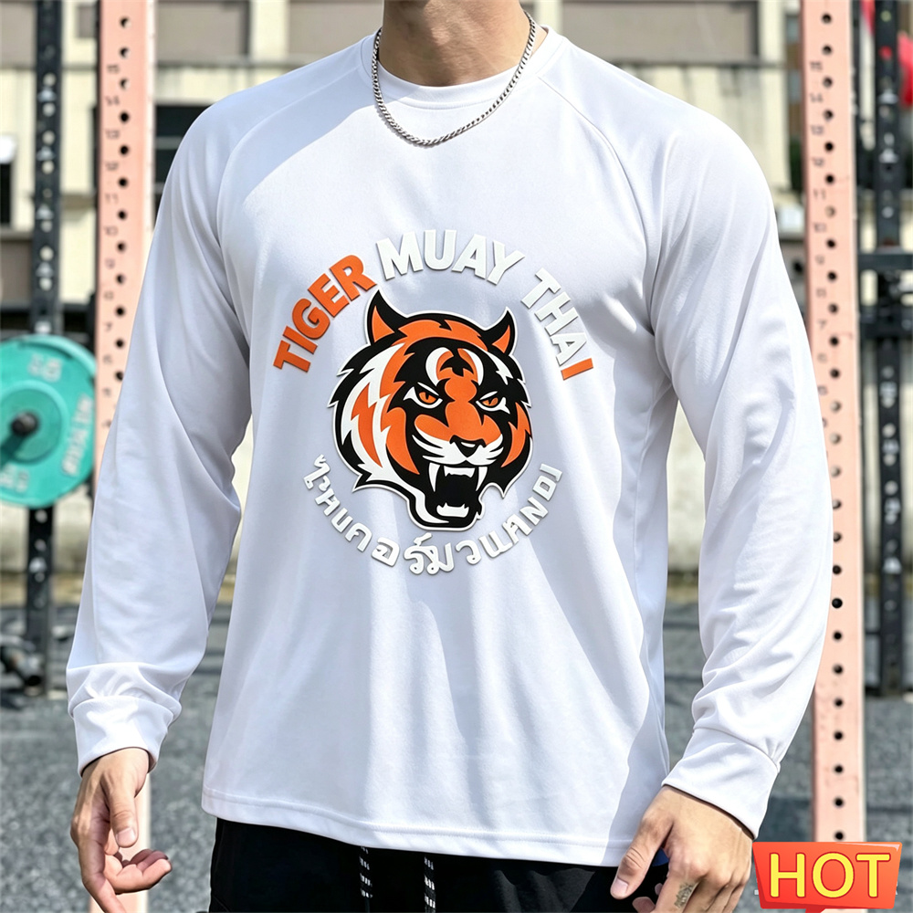 เสื้อยืดแขนยาวผู้ชายสำหรับมวยไ - Tee Graphic Print บทวิจารณ์และราคา