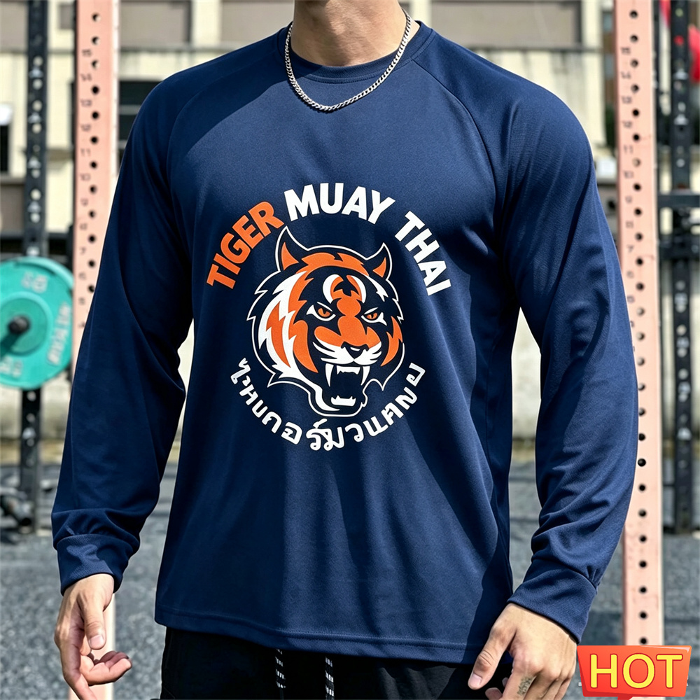 เสื้อยืดแขนยาวผู้ชายสำหรับมวยไ - Tee Graphic Print บทวิจารณ์และราคา