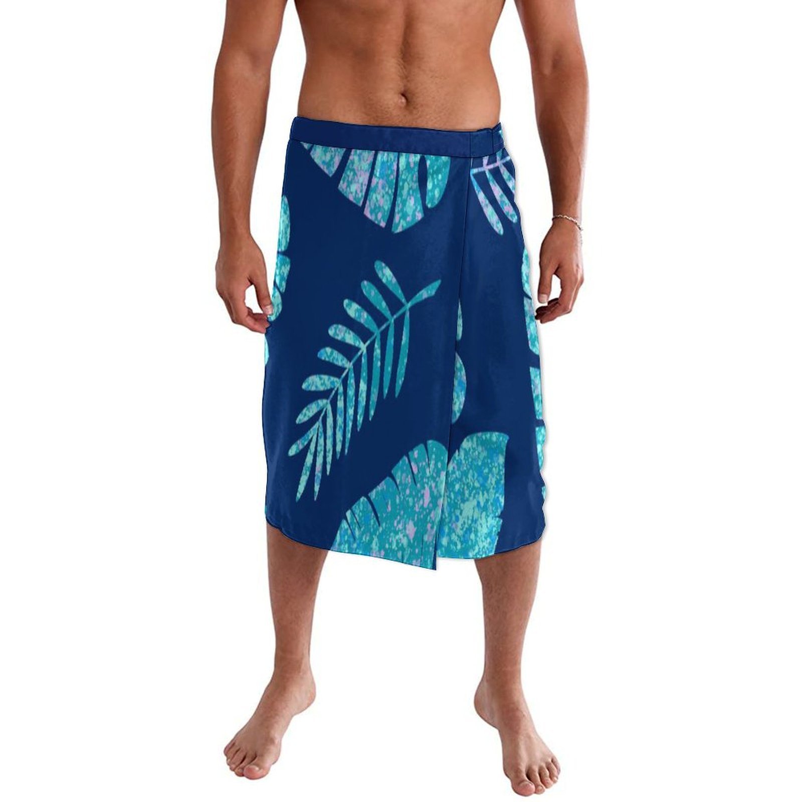 ชุดคลุมชายหาดลายดอกไม้สีฟ้าสไต - Sarong Men Wrap บทวิจารณ์และราคา