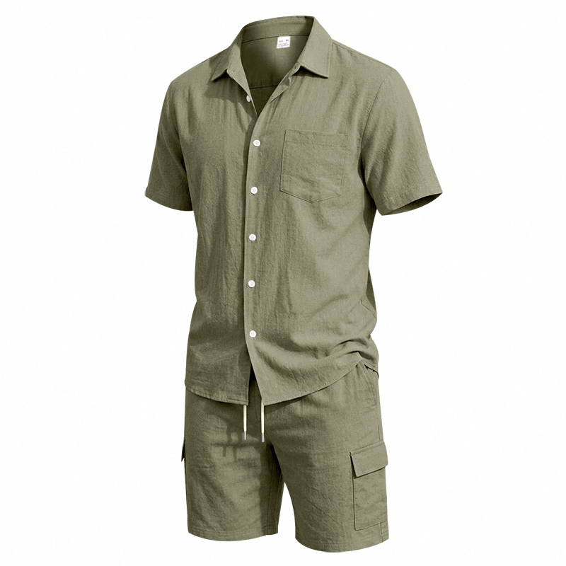ชุดเซ็ตผ้าลินินสไตล์อเมริกันสำ - Linen Shirt Breathable บทวิจารณ์และราคา