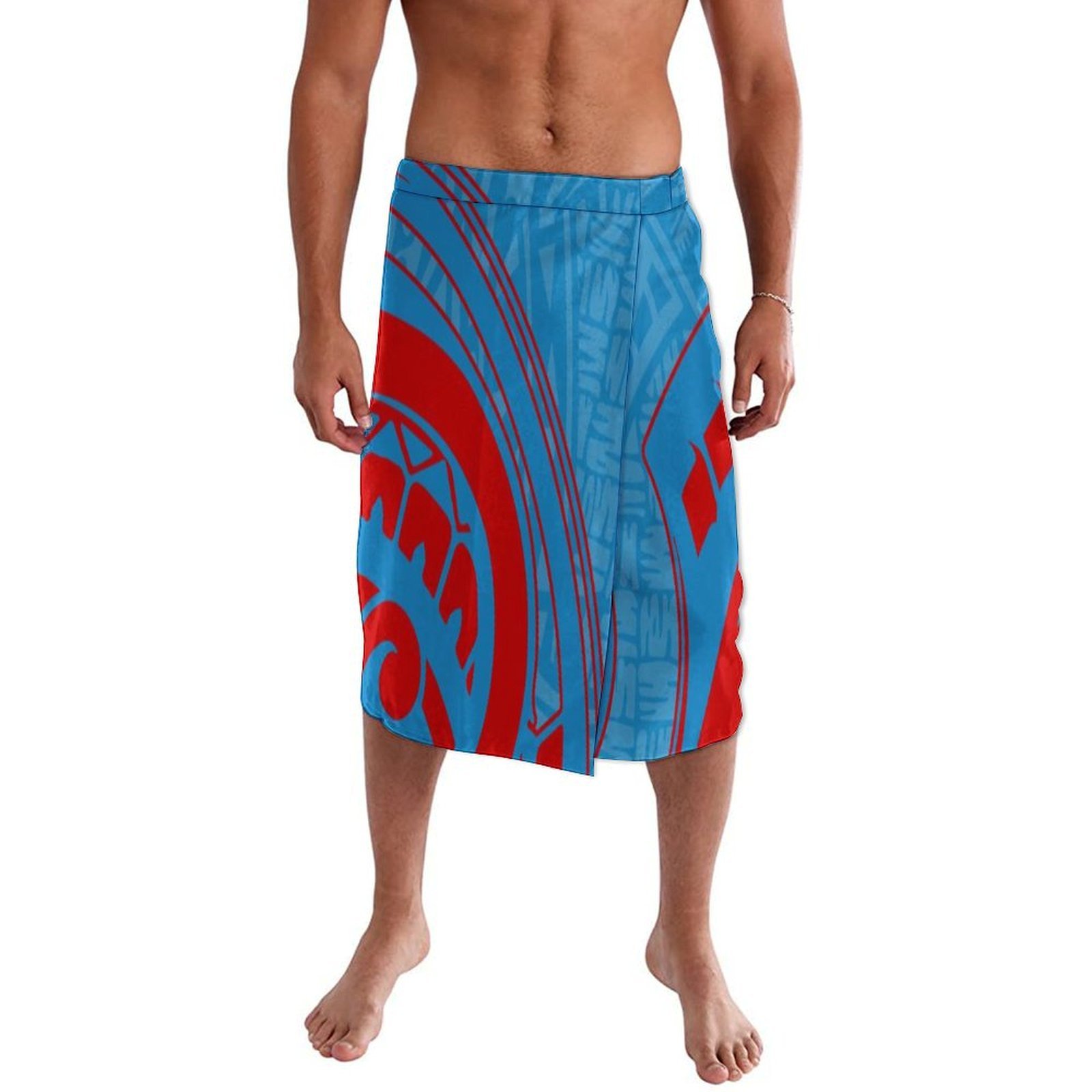 กระโปรงชายหาดสีฟ้าอ่อนแบบสั่งท - Sarong Men Wrap บทวิจารณ์และราคา