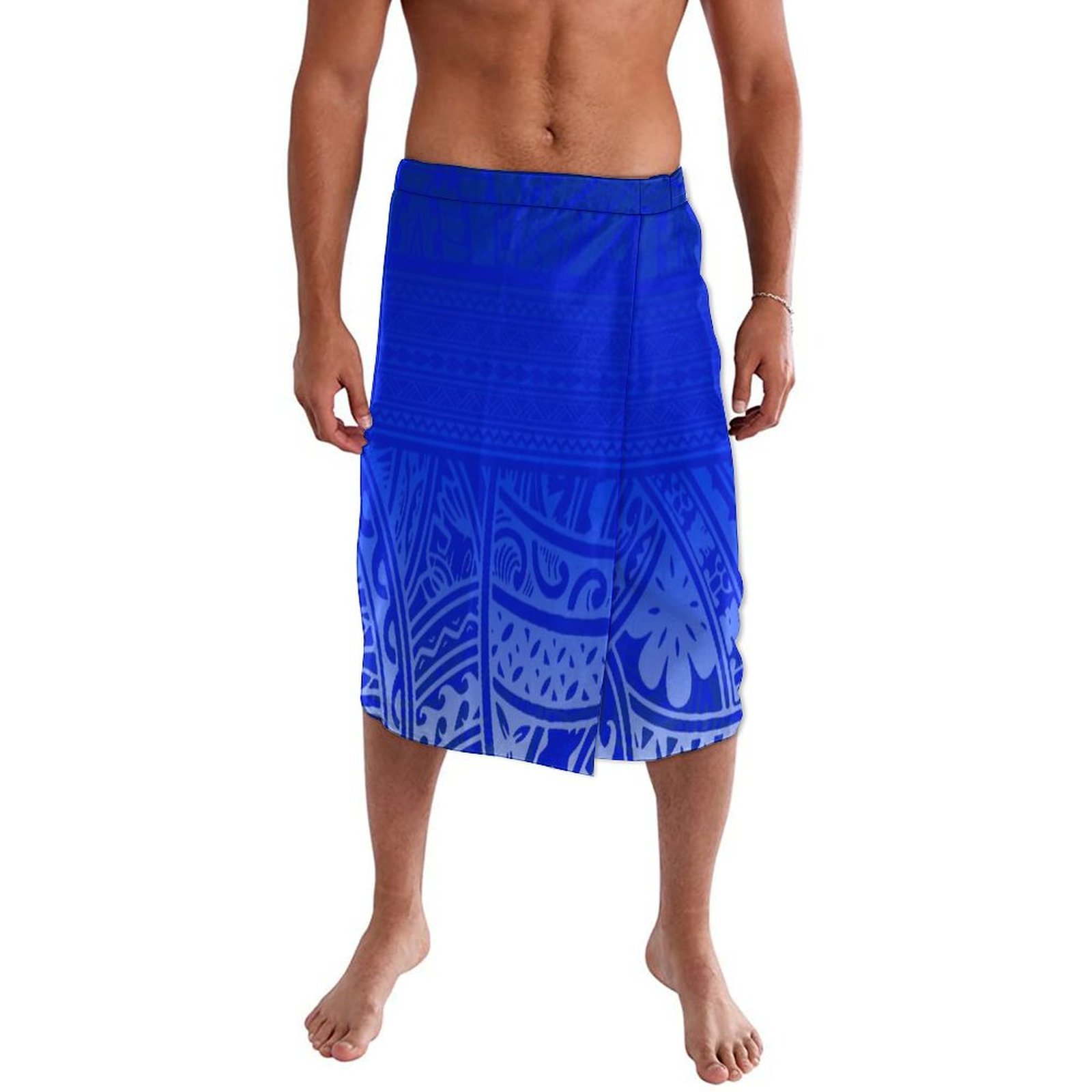 กระโปรงชายหาดสีฟ้าอ่อนแบบสั่งท - Sarong Men Wrap บทวิจารณ์และราคา